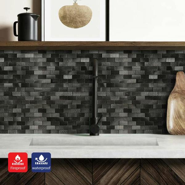 ENER-J Urban Alloy Pattern Peel & Stick Aluminum Tile, Size:300 x 300 x 4 mm (Pack of 4)