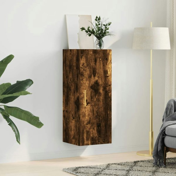 Berkfield Wall Mounted Cabinet Smoked Oak 34.5x34x90 cm