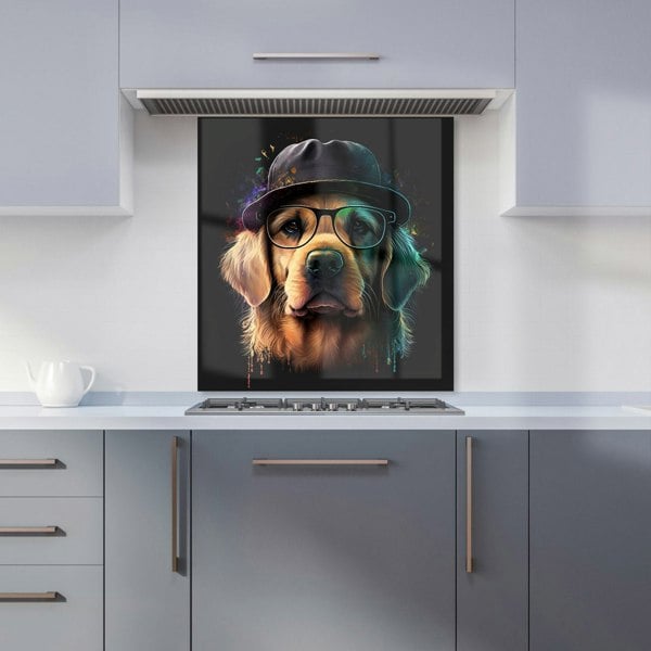 Warren Reed - Designer Golden Retriever Dog Splashart Kitchen Splashback