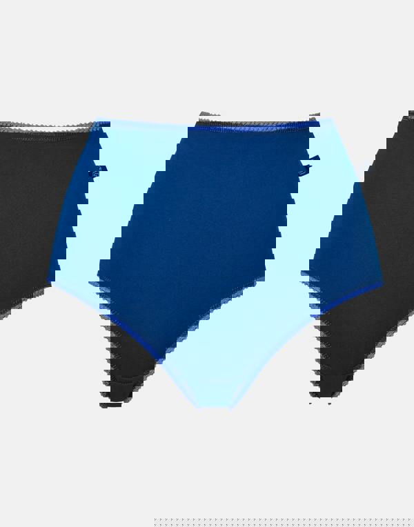 British Boxers Three-pack Women's Cotton Full Briefs - Citron Blue