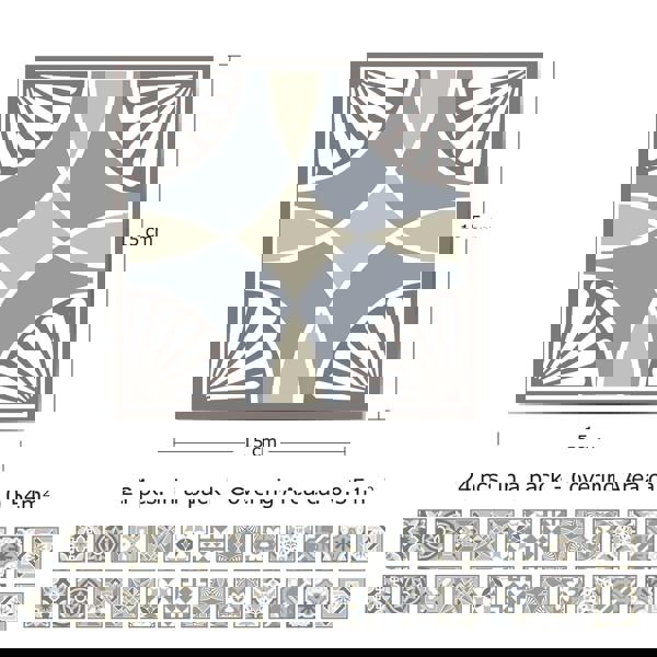 WT1502 - Limestone Spanish Tiles Wall Stickers - 15 cm x 15 cm - 24 pcs.