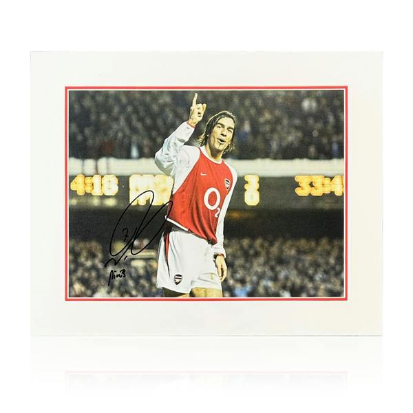 Robert Pires Signed Arsenal Image Deluxe Mount