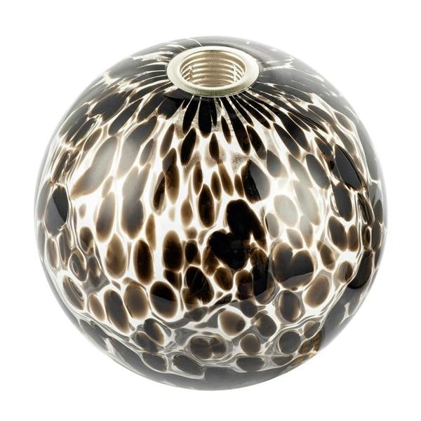 Stylish Pair of Round Black Snowflake Glass Shades for G9 Lamp Holders Image 4