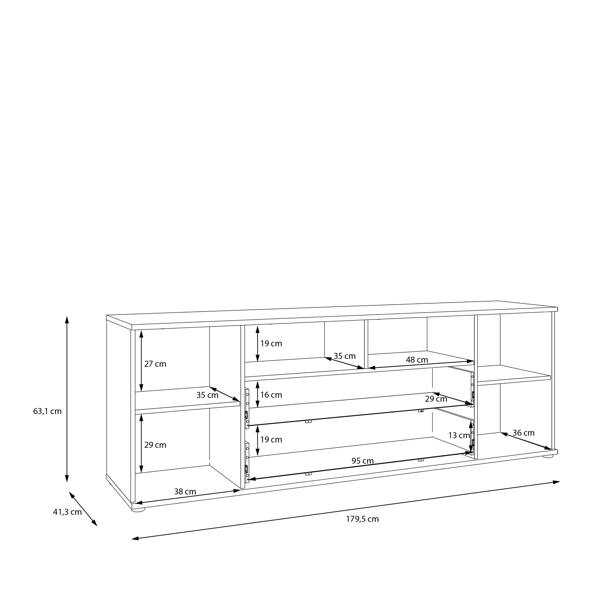 Furniture To Go Ganymede Wide TV Unit with Open Shelving, 2 Drawers & 2 Doors in Sand