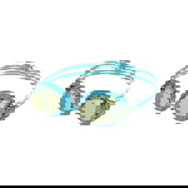 Speedo Vanquisher 3.0 mirrored womens blue gold goggles with clear straps