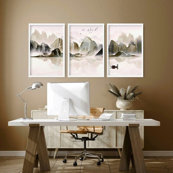 Art for the office wall | set of 3 framed wall art prints