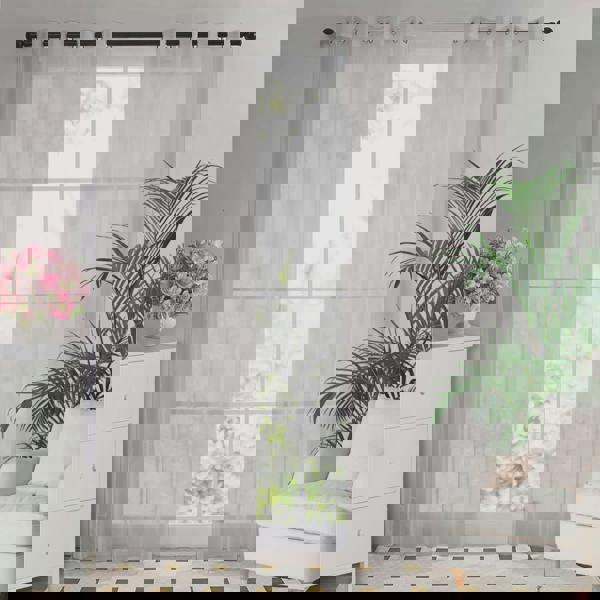 Luxury Living Voile Ring Top Curtain Panel Pair