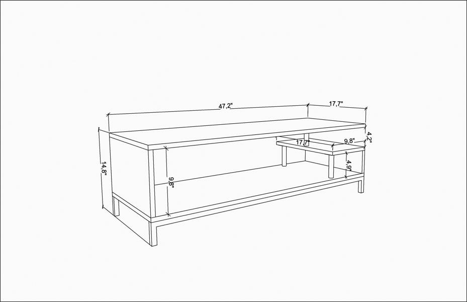 Decorotika Reilly Modern Tv Stand TV Cabinet for TV's up to 55"