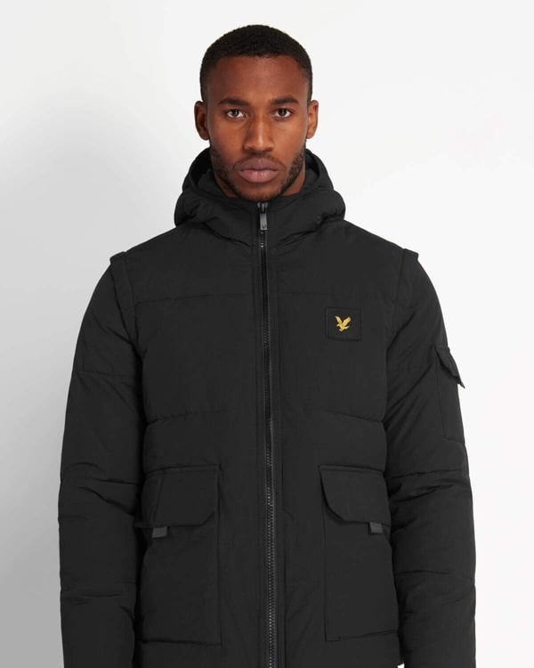 Lyle & Scott 2 in 1 Ripstop Puffer Jacket - Black