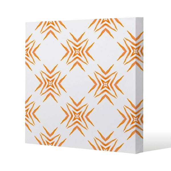 Benjamin Tate Design Orange ravishing boho chic Slim Style Canvas Print  75x75cm , 15mm Slim Real wood.