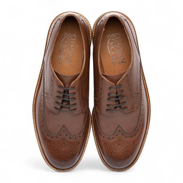 Chapman & Moore Men’s Brown Leather Brogue Dress Shoes