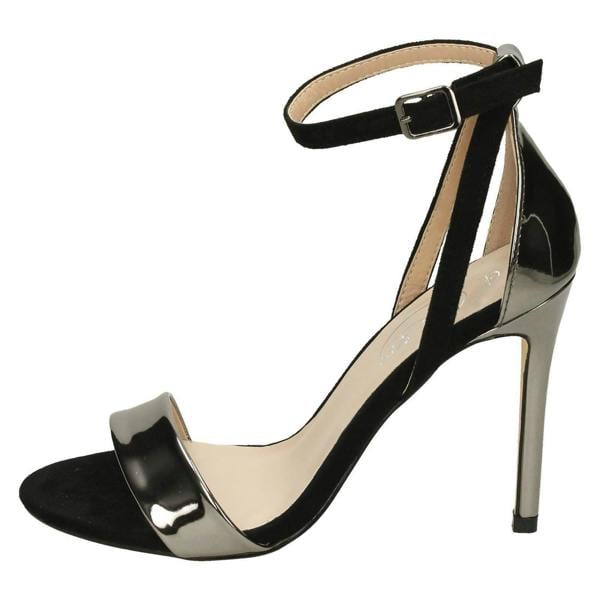 Spot On Ladies Spot On High Heel Ankle Strap Sandals