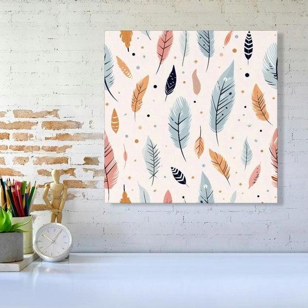 Warren Reed Pastel Feather Pattern Canvas