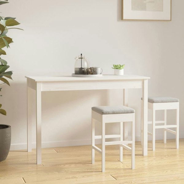 Berkfield Dining Table White 110x55x75 cm Solid Wood Pine
