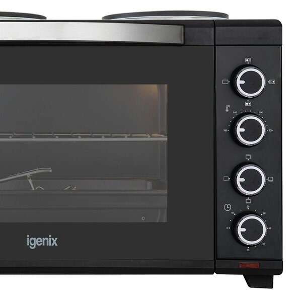 igenix 48L Mini Oven with Hotplates, Black