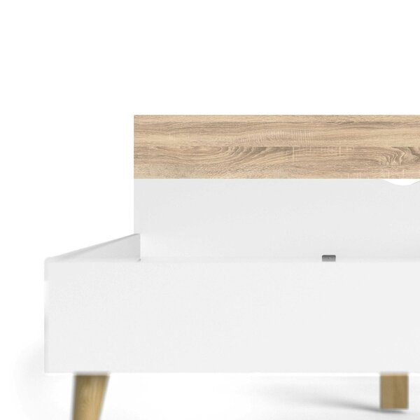 Wyld Haus Sapporo 4ft6 Double Bed Frame White and Natural Oak Wood Effect