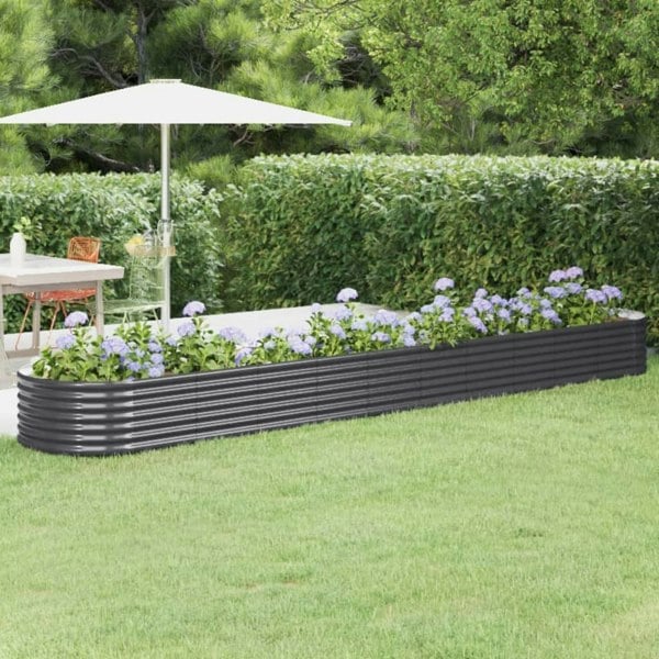 Berkfield Garden Raised Bed Powder-coated Steel 440x80x36 cm Anthracite