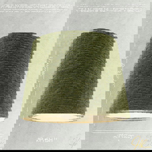 Thick Lined Textured Forest Green Velvet Lamp Shade with Satin Inner Image 6