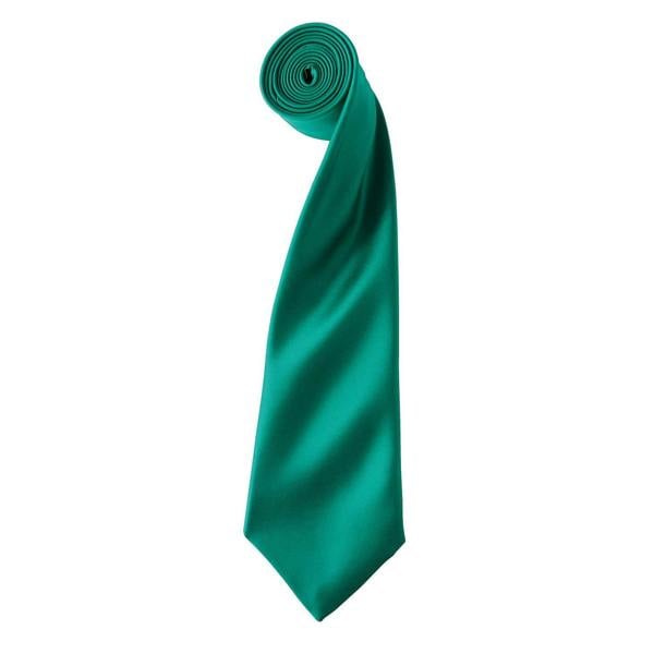 Premier Unisex Adult Colours Satin Tie - Emerald