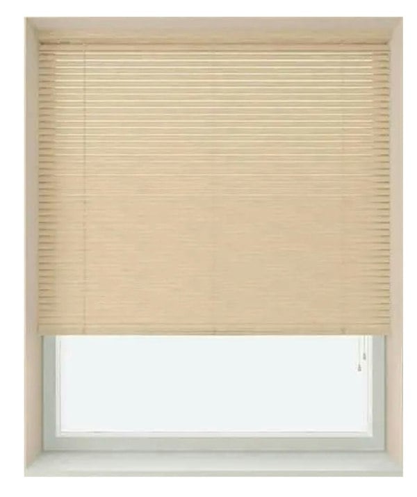 NewEdgeBlinds Natural 25mm Slat PVC Venetian Blind (152cm Drop)