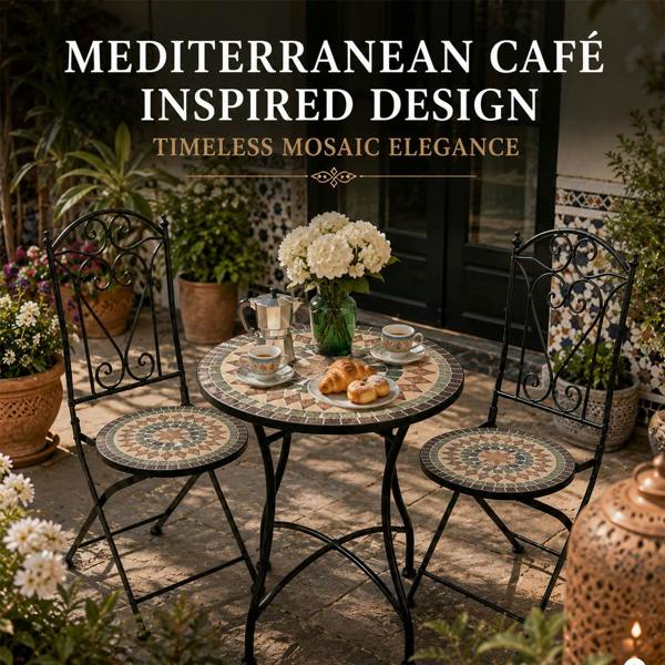 60cm Marrakech Mosaic Bistro Set image 10