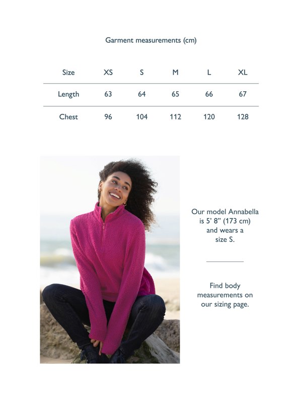 Kite Purbeck 1/4 Zip Teddy Fleece Fuchsia