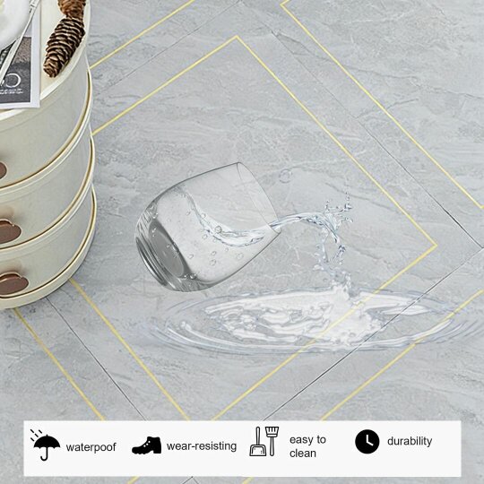 Havendro Vinyl Floor Tiles Self Adhesive Textured Grip Flooring DIY Kitchen Bathroom Home