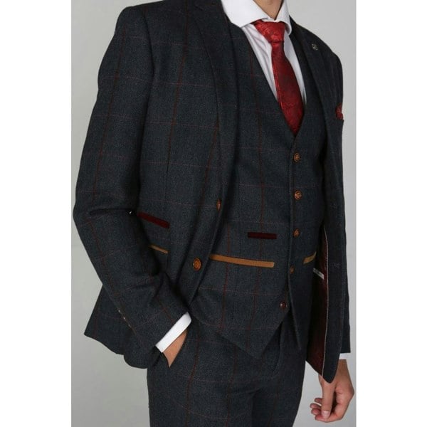 Paul Andrew Madrid - Men's Blue Tweed Waistcoat