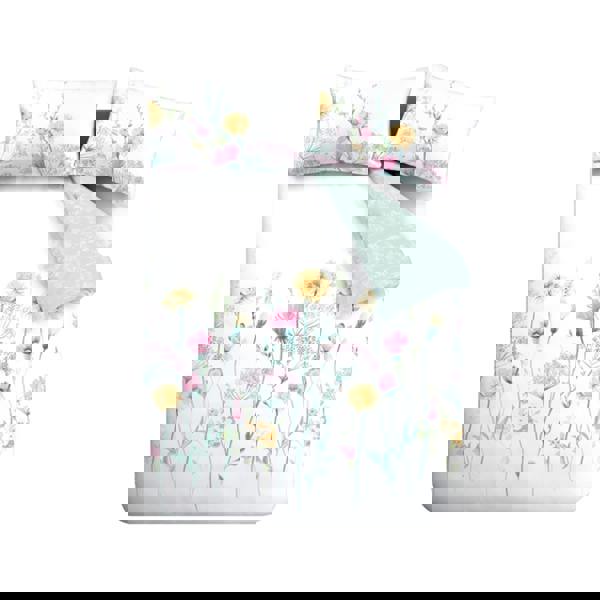 Catherine Lansfield Meadowsweet Floral Reversible Duvet Cover Set Bright