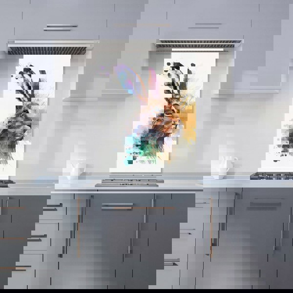 Warren Reed - Designer Hare Close Up Splashart Kitchen Splashback
