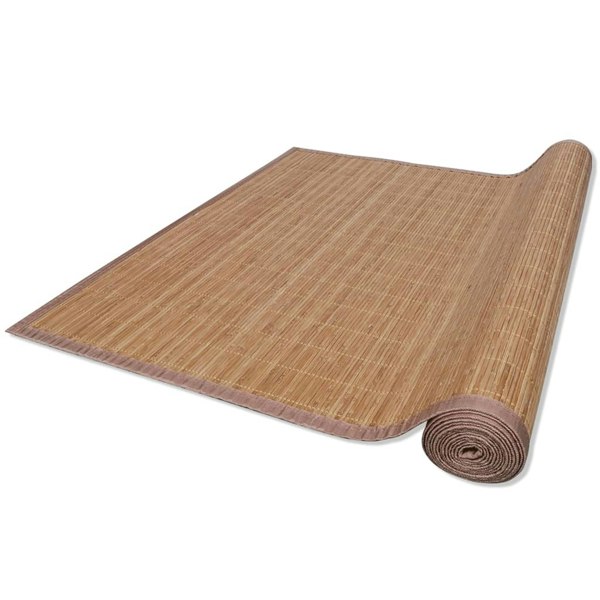 Berkfield Rectangular Brown Bamboo Rug 80 x 300 cm