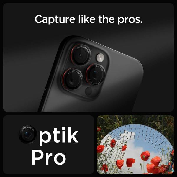 Spigen Optik Pro Glastr EZ Fit Camera Protector 2 Pack for iPhone 16/17 Pro 6.3" and 16/17 Pro Max 6.9" Black - AGL05217