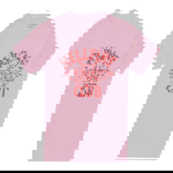 Stranger Things Mens Hellfire Club Tonal Devil T-Shirt - Pink