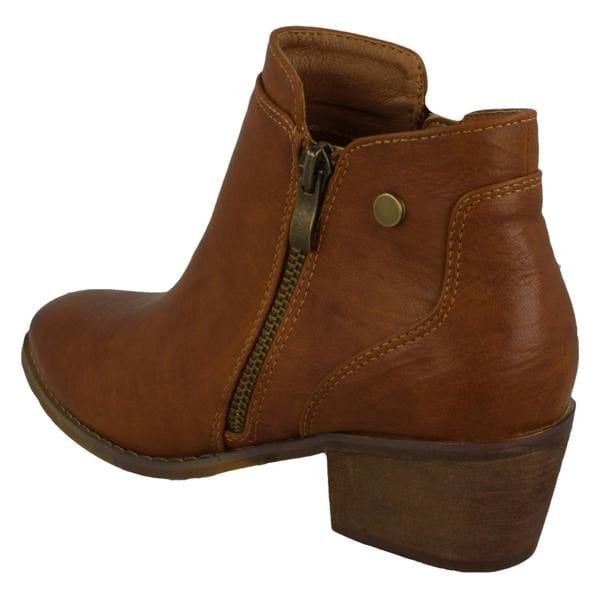 Spot On Ladies Spot On Mid Heel Ankle Boots F51137