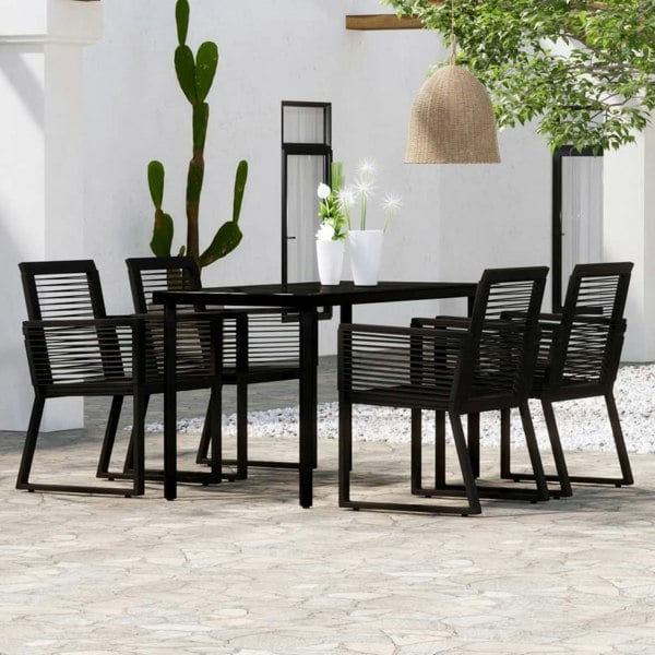 Berkfield 5 Piece Garden Dining Set Black