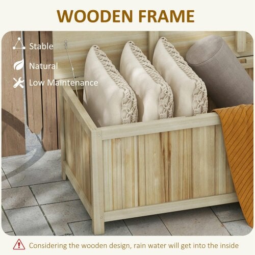 Wyld Haus Mavise Safi Natural Wood Panelled Outdoor Cushion Storage Box 172 Litre