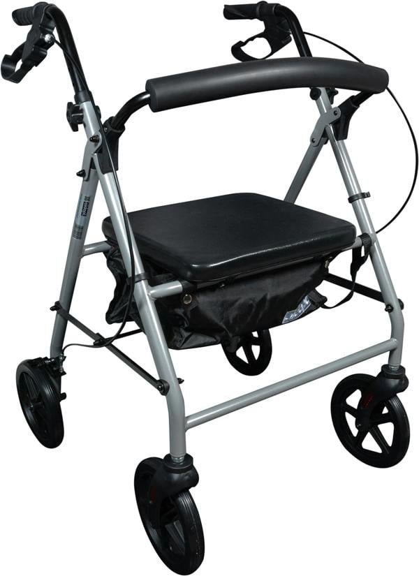 Aidapt Four Wheeled Rollator with Bag Silver