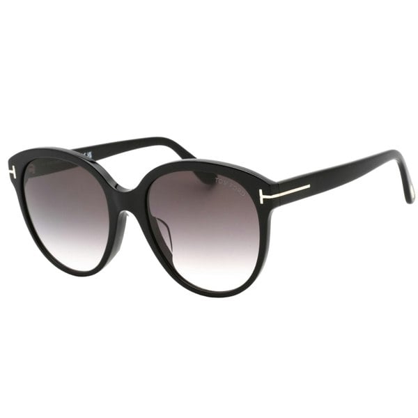 Tom Ford Gradient Smoke Lensed Shiny Black Plastic Sunglasses One Size