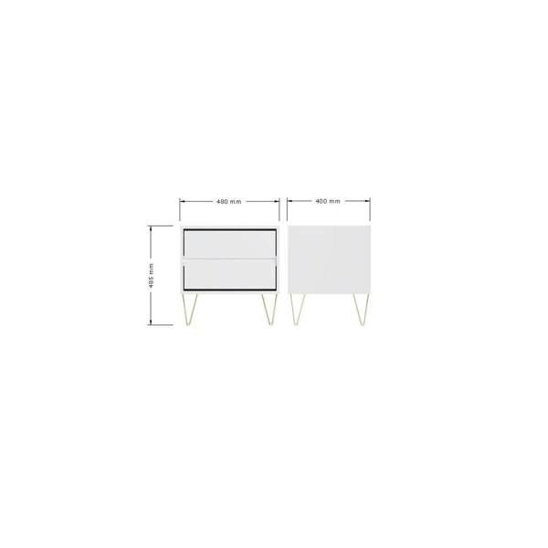 Timber Art Design Monaco Bedside Table 2 Drawer White