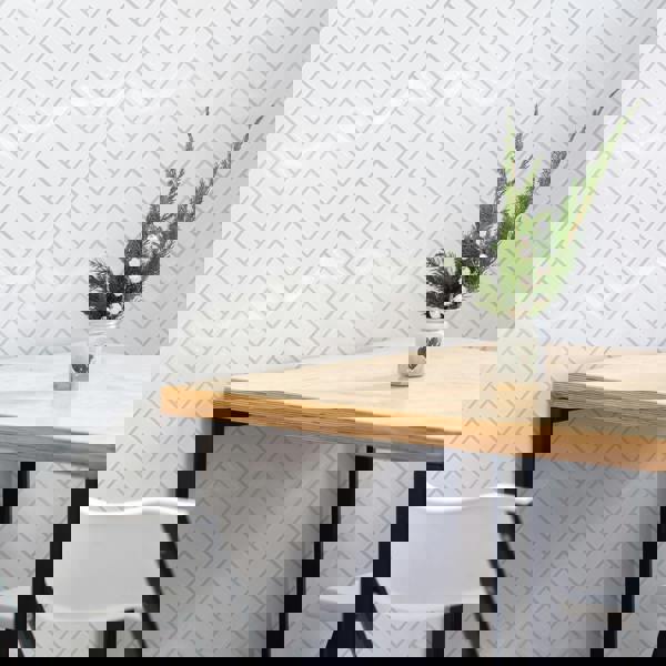 WT3D2005 - White Herringbone Glossy 3D Sticker Tile 28 x 20cm (11 x 8 in) - 8pcs in a pack