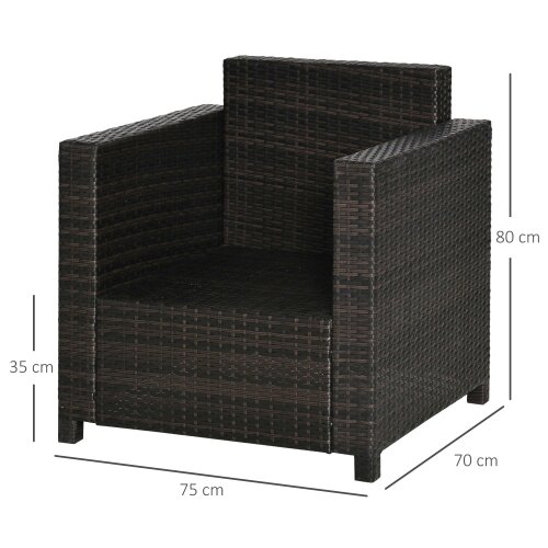 Wyld Haus Rado Brown Rattan Single Outdoor Armchair With Armrests