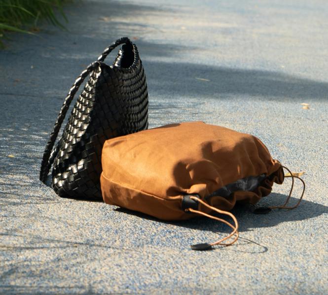 RIMINI Hand Weaving Vegan Leather Shoulder Bag 'Suzy' - Black