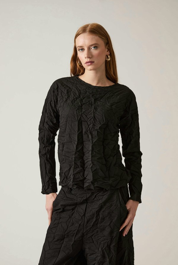 James Lakeland Crinkled Black Top