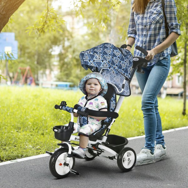 HOMCOM 6 in 1 Trike for Toddler 1-5 Years with Parent Handle