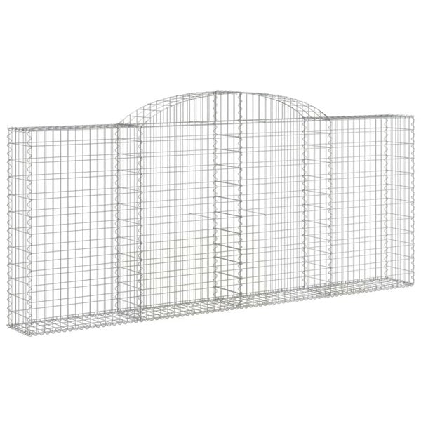 Berkfield Arched Gabion Baskets 4 pcs 300x30x120/140 cm Galvanised Iron