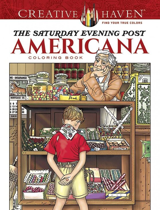 Creative Haven The Saturday Evening Post Americana Coloring Book - Marty Noble - Creative Haven