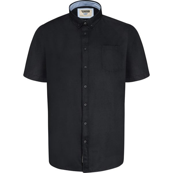 Duke Mens D555 James Oxford Kingsize Short-Sleeved Shirt - Black