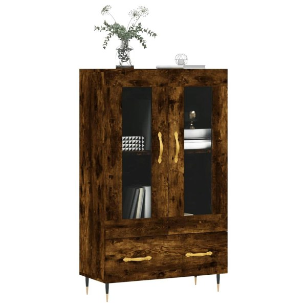 Berkfield Highboard Smoked Oak 69.5x31x115 cm Engineered Wood