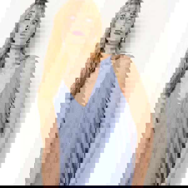 Blue Vanilla Diamante V Neck Dress