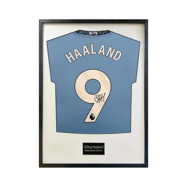 Erling Haaland Signed Manchester City Shirt Standard Frame (ACG)